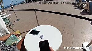 He Invited Busty Amateur With Huge Tits And Big Clit For Street Cream And Intense Blowjob Action