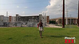 petite latina stephanie saint joins zaria nova for threesome with muscular ebony soccer player in doggystyle action