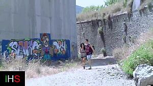 Wonderful Outdoor Adventure With Alluring Slender Brunette Girl