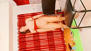 Young girl first time hard fuck with anal licking in homemade POV cum in mouth