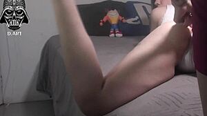 naughty blonde gets wild with her tattooed friend in anal play