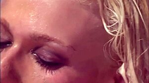 Daisy Marie craves black and white cocks for shaved pussy double penetration but switches to solo masturbation outdoors.