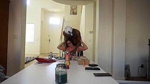 i love how this sexy white slut fucks big black cock all over the house bbc