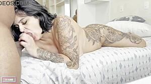 Brunette latina milf spreads big ass for black doorman anal creampie squirting in close-up while husband is away