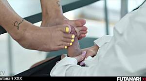 Futa School Orgy Features Lesbian Anal Fucking And Creampie Squirting In Group Action