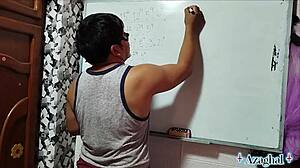 i connect deeply with asian teacher in bedroom as student nerd with brown eyes