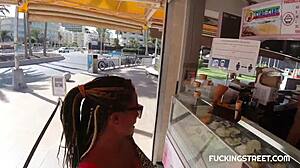 He Invited Busty Amateur With Huge Tits And Big Clit For Street Cream And Intense Blowjob Action