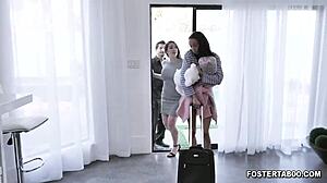 Alexis Taes new foster stepparents draw her into bent over doggystyle and face sitting!