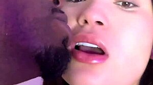 Asian babe says, Come on big black cock neighbor, lick my pussy then fuck me hard in this interracial creampie action outdoors.