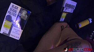 Quarantine fun unfolds as tattooed chick Leya Falcon enjoys softcore solo masturbation with toys. Blonde beauty squirts in erotic bliss.