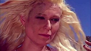 Daisy Marie craves black and white cocks for shaved pussy double penetration but switches to solo masturbation outdoors.