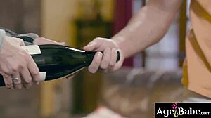 older woman gags on young 18+ guy's wet cock before pounding her mature pussy