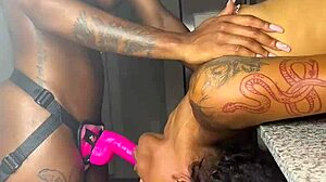 Ebony Lesbian Strap-On Fun With Renity Love And Majesty Nasty