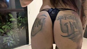 naughty nymph with pierced tits teases and exhibits until taking the scoundrel's cock