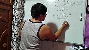 i connect deeply with asian teacher in bedroom as student nerd with brown eyes