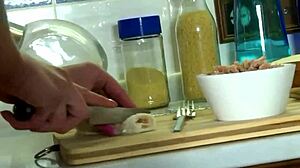 HOUSEWIFE fucked in the KITCHEN during passionate quickie with skinny european orgasm