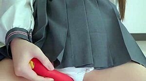 your classmate in cute underwear gets secretly addicted to intense vibration sessions