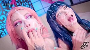 endless flow of cum - crempie cosplay huge dildos!