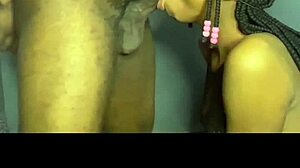 stepsister gives good blowjob with licking and spitting