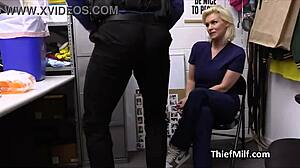 Big tit nurse bent over doggystyle titty fuck in office after stealing meds from patient.