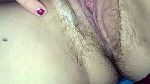 katrina's fingers explore her serena in solo play