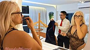 My husband leaves for work and I call the neighbor over for some fun