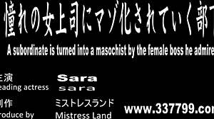 Japanese mistress Sara dominates with femdom facesitting and intense handjob on tattooed sub.