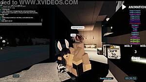 hey, this slut gets gangbanged in a roblox condo with doggystyle and cowgirl riding