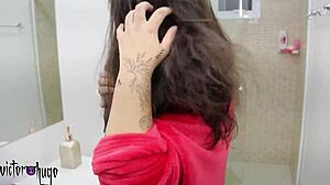 Thrusting my thick cock deep into chubby bbw's big ass and tits while petite amateur sucks monster rod.