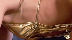 Blonde horny bitch takes hardcore anal drilling with deepthroat doggystyle riding and rimjob