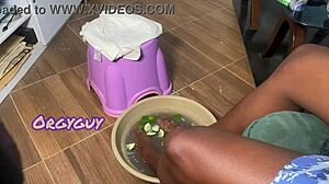 Amateur couple spreads milf trimmed pussy for homemade naughty play