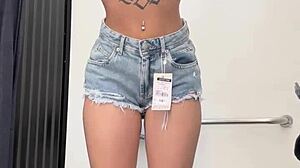 barely legal sweetierjasmin starts stripping inside store cabin as shopping turns wild