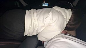 picked up young whore for deep face fucking and cum in mouth orgasm right in the car outdoors