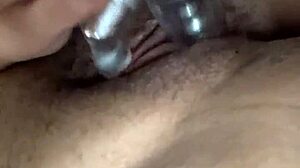 After a long day she contrasts relaxation with hairy pussy vibrator play in softcore solo