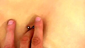 Intense finger play in beautiful navel!