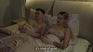 Blonde girlfriend with big natural tits gets wild orgasm from monster cock pounding wet pussy in homemade retaliation against noisy neighbors. Cute pretty student moans in passionate sloppy doggystyle cum covered scene.