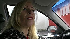blonde cougar fucked in a car 4935 2 1 - with blowjob and group licking fun