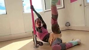 Anuskatzz exotic pole dance compilation with athletic moves in heels!