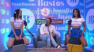 Hot Latin Stepsisters Riding Fuck Machine Together On Juanbustospodcast