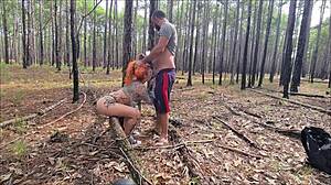 Ruiva gostosa making exhibitionism on trail ends in outdoor sex with amateur latina sexy big ass tattoo homemade