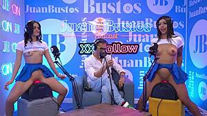 Hot Latin Stepsisters Riding Fuck Machine Together On Juanbustospodcast