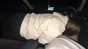 picked up young whore for deep face fucking and cum in mouth orgasm right in the car outdoors
