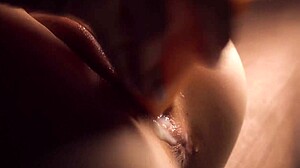 I masturbate intensely with dildo in homemade close-up. So much vaginal juice flows out from my shaved wet pussy to orgasm.