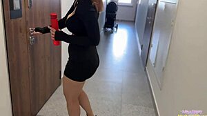 Oh wow, I tricked my cute neighbor into footjob and rough doggystyle fuck as her fake coach!