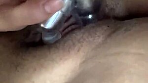 After a long day she contrasts relaxation with hairy pussy vibrator play in softcore solo