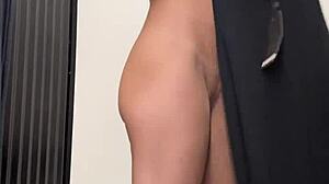 barely legal sweetierjasmin starts stripping inside store cabin as shopping turns wild