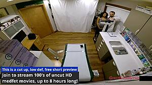 Brunette latina yasmine wood gets petite ass fingered close-up during tampa university entrance physical with orgasm