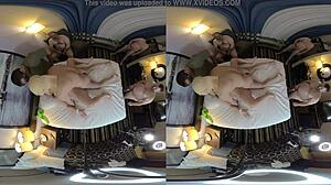 Hey, check out this wild VR cowgirl gangbang with hairy wife riding