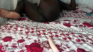 seductive milf lures black lover into shaved pussy bed romp 😏