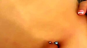 Intense finger play in beautiful navel!
